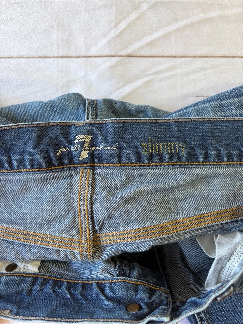 7 For All Mankind Men's Straight Leg Blue Denim Jeans